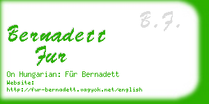 bernadett fur business card
